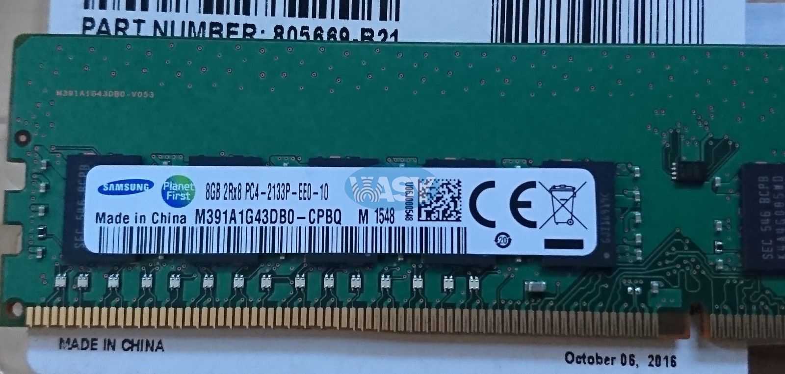 805669-B21 HPE 8GB 2Rx8 PC4-2133P-E-15 STND KITwasytechnology.com